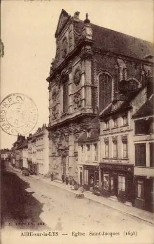 Ak Aire sur la Lys Pas de Calais, Kirche Saint-Jacques