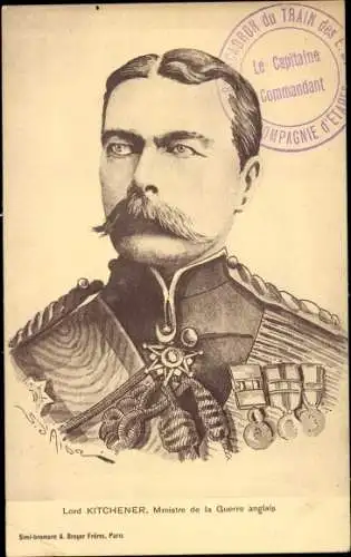 Künstler Ak Lord Kitchener, englischer Kriegsminister