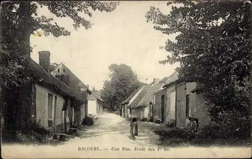 Ak Bacouël Oise, A Street, Schule für Mädchen