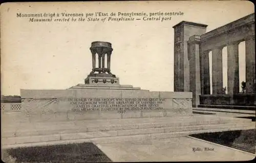 Ak Pennsylvania, Monument erected by the State of Pennsylvania, Central part