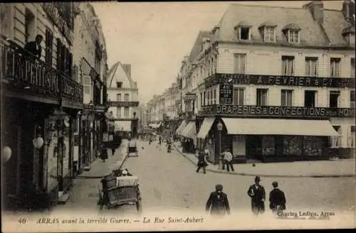 Ak Arras Pas de Calais, Rue St-Aubert