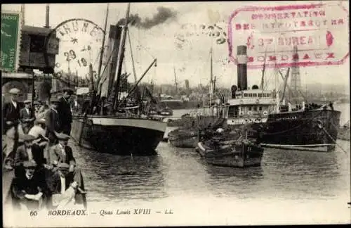 Postkarte Bordeaux Gironde, Quai Louis XVIII