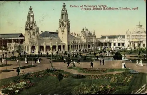 Ak London City England, Französisch-Britische Ausstellung 1908, Palast der Frauenarbeit