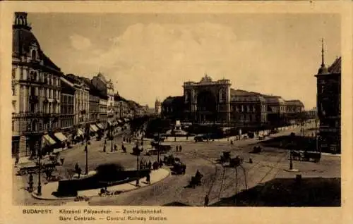 Ak Budapest Ungarn, Hauptbahnhof