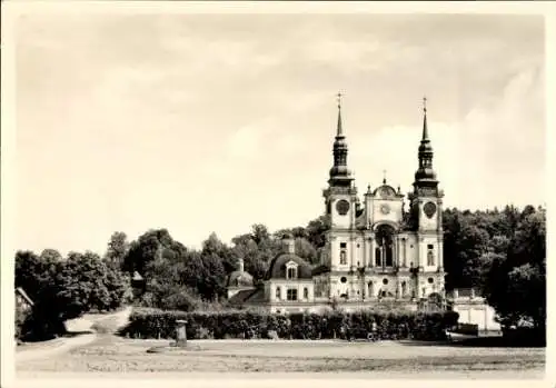 Ak Heiligelinde Ostpreußen, Blick auf die Wallfahrtskirche, Glockentürme