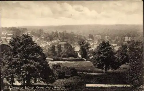 Ak Harrow on the Hill London England, Panorama von der Kirche