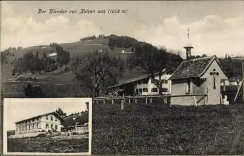 Ak Buchenberg Kempten im Allgäu Schwaben, Blick zum Gasthaus Blender vom Notzen aus