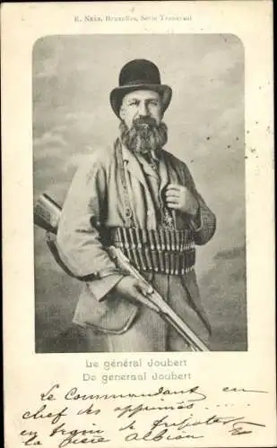 Ak Südafrika, General Joubert, Portrait, Gewehr