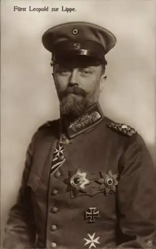 Ak Fürst Leopold zur Lippe, Portrait in Uniform, Abzeichen, RPH