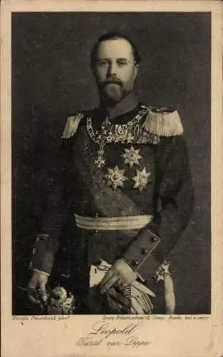 Ak Fürst Leopold zur Lippe, Portrait in Uniform