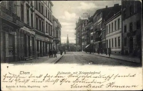 Ak Toruń Thorn Westpreußen, Culmerstraße, Kriegerdenkmal