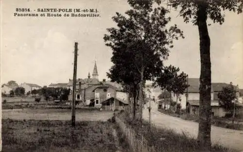 Ak Sainte Pôle Lothringen Meurthe et Moselle, Panorama et Route de Badonviller