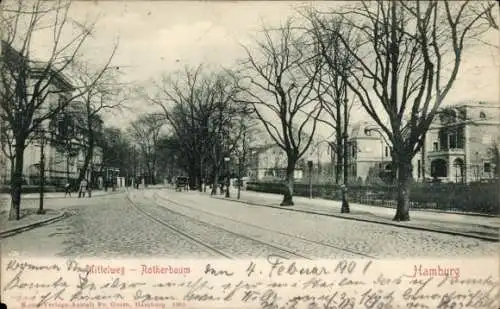 Ak Hamburg Eimsbüttel Rotherbaum Harvestehude, Mittelweg, Straßenansicht