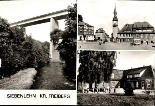 Ak Siebenlehn Großschirma in Sachsen, Autobahnbrücke, Platz der Thälmannpioniere