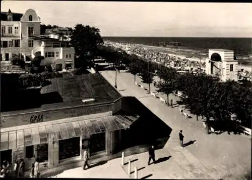 Ak Ostseebad Bansin Heringsdorf auf Usedom, Strand, Promenade