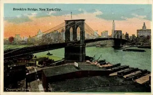 Ak New York City USA, Brooklyn Bridge