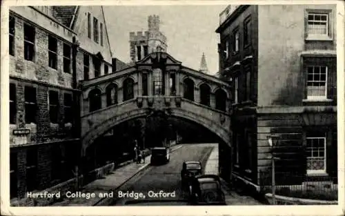 Ak Oxford Oxfordshire England, Hertford College und Bridge