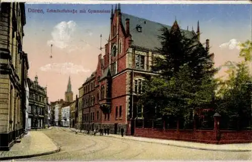 Ak Düren im Rheinland, Zehnthoffstraße, Gymnasium