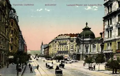 Ak Budapest Ungarn, Lustspiel Theater u. Leopolds Ring