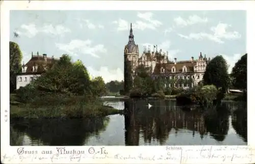 Ak Bad Muskau in der Oberlausitz, Schloss