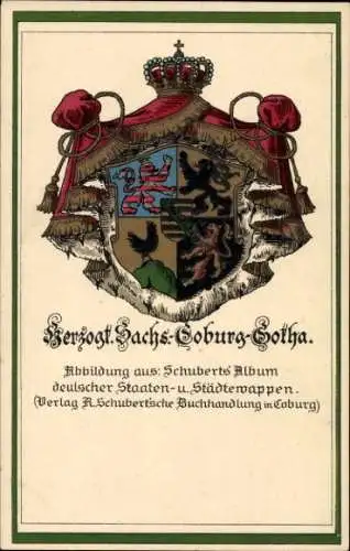 Wappen Ak Herzogtum Sachsen-Coburg-Gotha, Schuberts'-Album deutscher Staaten- und Städtewappen