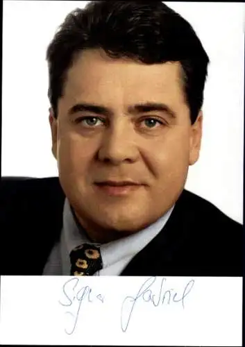 Foto Ak Sigmar Gabriel, Niedersächsischer Ministerpräsident, Autogramm