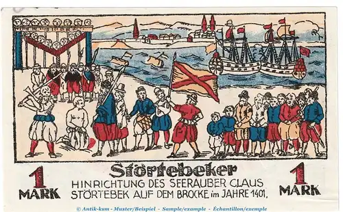 Notgeld Imperator Bar Hamburg 534.1 , 1 Mark Schein in kfr. o.D. Hamburg Seriennotgeld