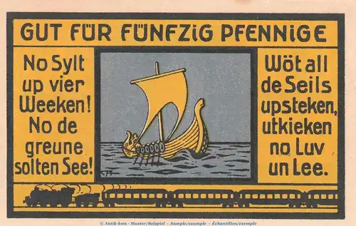 Notgeld Lehrerseminar Klasse II Hamburg 543.1 , 50 Pfennig Schein in kfr. o.D. Hamburg Seriennotgeld