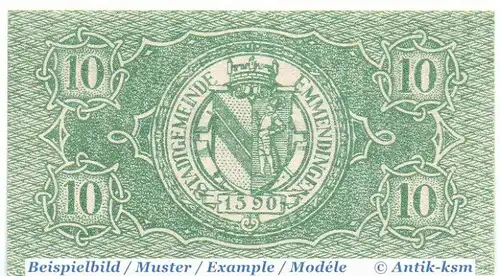 Notgeld Emmendingen , 10 Pfennig Schein in kfr. Tieste 1705.05.21 , von 1917 , Baden Verkehrsausgabe
