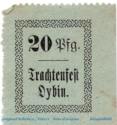 Notgeld Trachtenfest Oybin 5475.25.03 , 20 Pfennig Schein in gbr. o.D. Sachsen Verkehrsausgabe