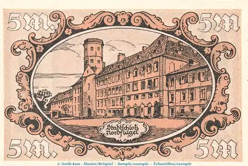 Notgeld Stadt Fulda , 5 Mark -Nordflügel- in kfr. Geiger 166.06 von 1918 , Hessen Grossnotgeld