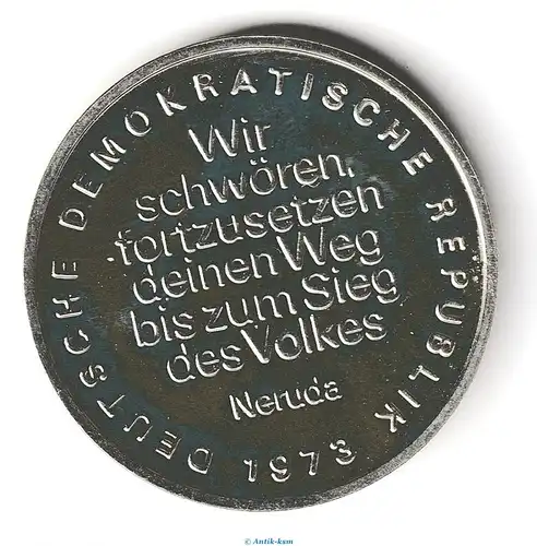 Medaille DDR 1973 , Pablo Neruda 1904-1973 , vz , deutsche Demokratische Republik