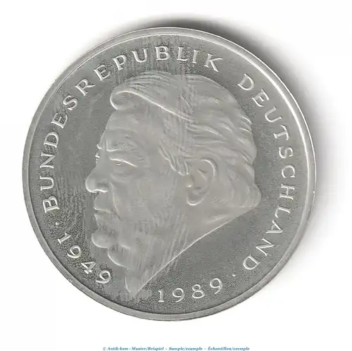 Kursmünze Deutschland , 2 Mark Münze -Franz Josef Strauß- 1997 F , stgl , J.450 Bundesrepublik