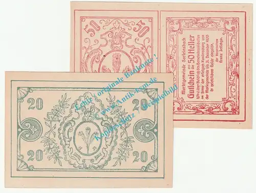 Sarleinsbach , Notgeld Set mit 2 Scheinen in kfr. K-K 948.a , Oberösterreich o.D