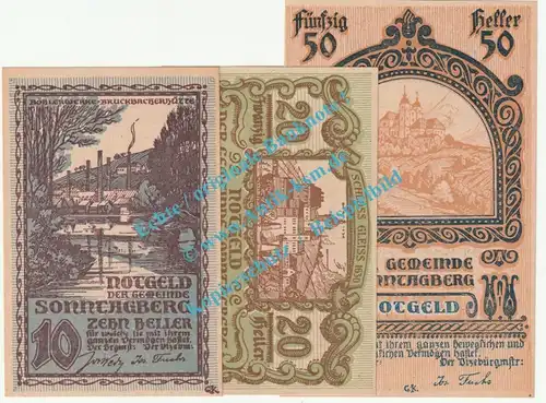 Sonntagberg , Notgeld Set mit 3 Scheinen in kfr. K-K 1005... Niederösterreich o.D