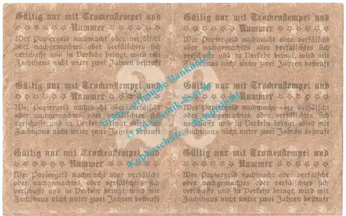 Pößneck , 20 Mark Notgeld Schein in gbr. Geiger 420.03.e , Thüringen o.D. Grossnotgeld