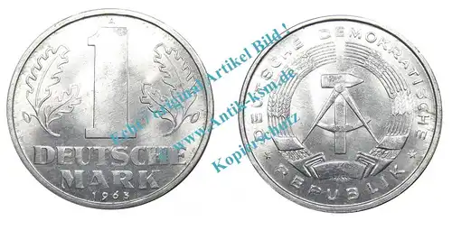 Kursmünze DDR , 1 Mark Stück bfr-Stgl. von 1963 A , J.1514 -0545