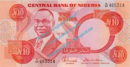 Banknote Nigeria , 10 Naira Schein -A. Ikoku- ND 1984- in unc - kfr