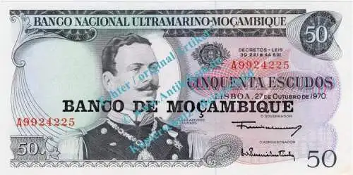 Banknote Mosambik - Mozambique , 50 Escudos Schein ND 1976 in unc , kfr