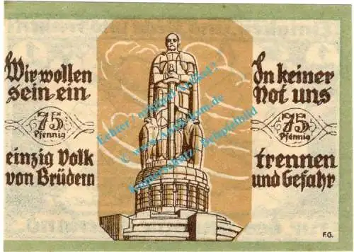 Soltau , Notgeld 75 Pfennig -Fehldruck- in kfr. M-G 1239.2.F , Niedersachsen o.D. Seriennotgeld