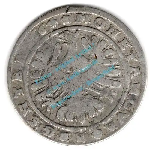 Kleinmünze Liegnitz Brieg , 15 Kreuzer von 1664 , Georg III. zu Brieg