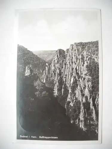 Alte AK Bodetal Harz Roßtrappenfelsen [aC301]