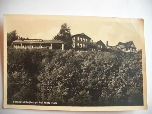 Alte AK Berghotel Rosstrappe Thale Harz (m. Knickfalten) [S275]