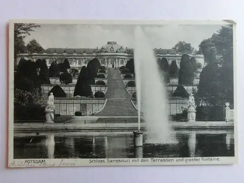 Alte AK Potsdam Schloß Sanssouci Fontaine [aO112]