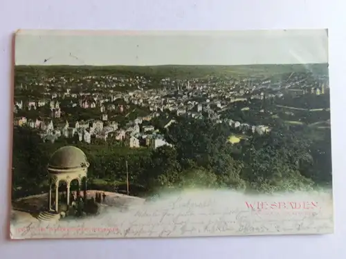 Alte AK Wiesbaden Panorama Neroberg 1900 [aO170]