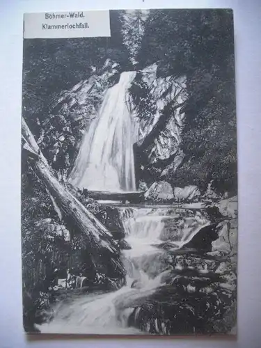 Alte AK Böhmerwald Klammerlochfall um 1920 [aB214]