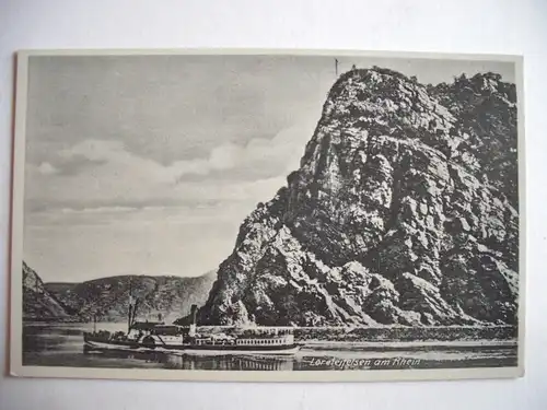 Alte AK Loreleifelsen Rhein Schiffe Schifffahrt Loreley [R251]