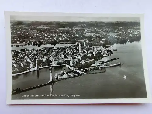 Alte AK Lindau mit Aeschach u. Reutin vom Flugzeug aus [aS174]