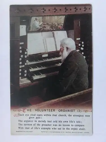 Alte AK The Volunteer Organist Orgel Musik [aU107]