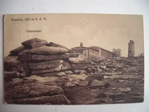 Alte AK Brocken Teufelskanzel 1921 [T212]